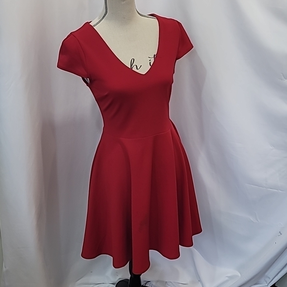 Free with Purchase Nwot B. DARLIN Deep V Back Tie Skater Skirt Mini Dress Cap